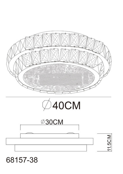 Globo LED Deckenleuchte Klara 38W dimmbar Fernbedienung CCT warm-/tageslichtweiss Verchromt klar Metall K5 Kristalle Ø40cm