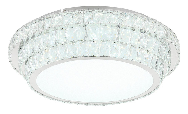 Globo LED Deckenleuchte Klara 58W dimmbar Fernbedienung CCT warm-/tageslichtweiss Verchromt klar Metall K5 Kristalle Ø60cm