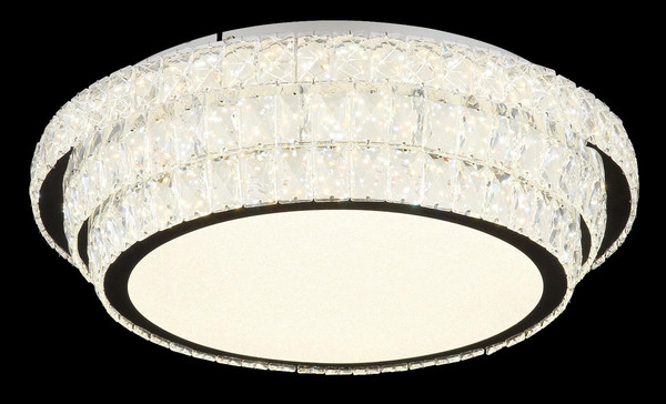 Globo LED Deckenleuchte Klara 58W dimmbar Fernbedienung CCT warm-/tageslichtweiss Verchromt klar Metall K5 Kristalle Ø60cm