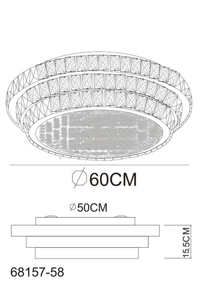Globo LED Deckenleuchte Klara 58W dimmbar Fernbedienung CCT warm-/tageslichtweiss Verchromt klar Metall K5 Kristalle Ø60cm