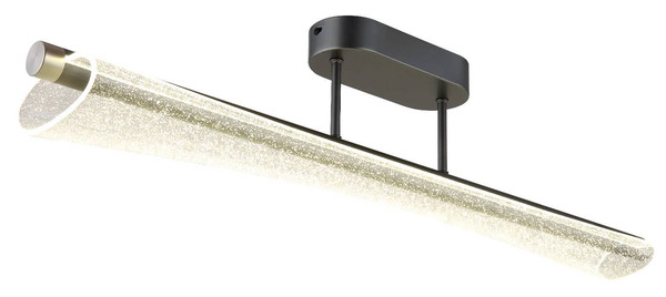 Globo LED Deckenleuchte Malinda 28W CCT warm-/neutral-/tageslichtweiss Anthrazit matt klar mit Luftblasen Metall 81x19cm