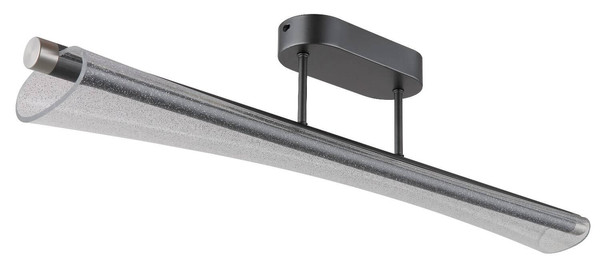 Globo LED Deckenleuchte Malinda 28W CCT warm-/neutral-/tageslichtweiss Anthrazit matt klar mit Luftblasen Metall 81x19cm