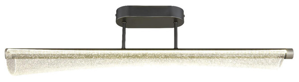 Globo LED Deckenleuchte Malinda 28W CCT warm-/neutral-/tageslichtweiss Anthrazit matt klar mit Luftblasen Metall 81x19cm