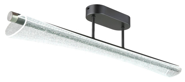 Globo LED Deckenleuchte Malinda 28W CCT warm-/neutral-/tageslichtweiss Anthrazit matt klar mit Luftblasen Metall 81x19cm