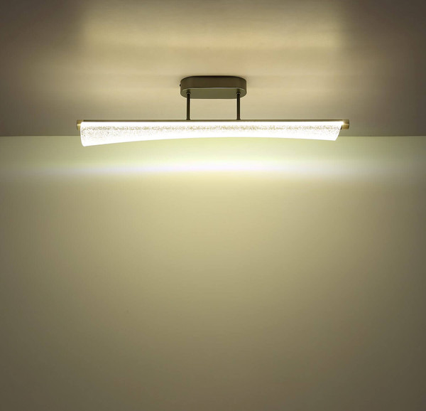 Globo LED Deckenleuchte Malinda 28W CCT warm-/neutral-/tageslichtweiss Anthrazit matt klar mit Luftblasen Metall 81x19cm