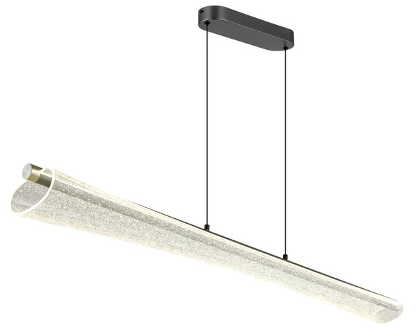 Globo LED Pendelleuchte Malinda 36W CCT warm-/neutral-/tageslichtweiss Anthrazit matt klar mit Luftblasen Metall 121x120cm