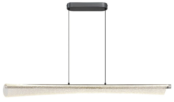Globo LED Pendelleuchte Malinda 36W CCT warm-/neutral-/tageslichtweiss Anthrazit matt klar mit Luftblasen Metall 121x120cm