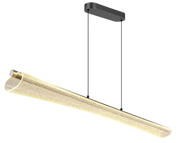 Globo LED Pendelleuchte Malinda 36W CCT warm-/neutral-/tageslichtweiss Anthrazit matt klar mit Luftblasen Metall 121x120cm