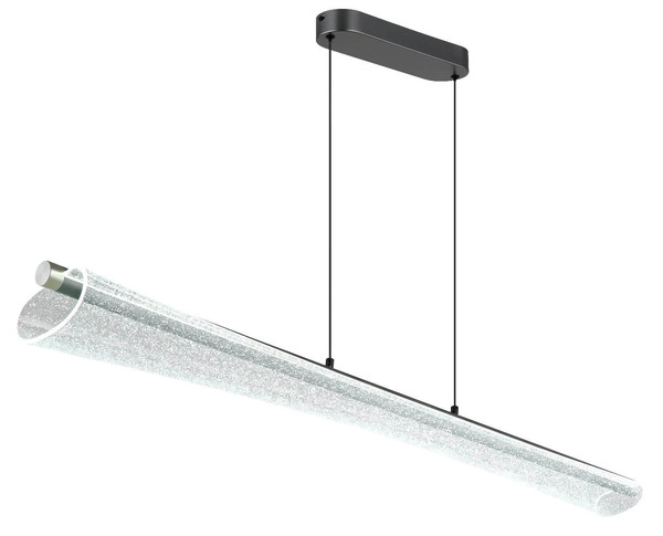Globo LED Pendelleuchte Malinda 36W CCT warm-/neutral-/tageslichtweiss Anthrazit matt klar mit Luftblasen Metall 121x120cm