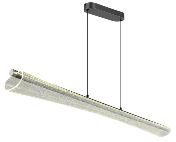 Globo LED Pendelleuchte Malinda 36W CCT warm-/neutral-/tageslichtweiss Anthrazit matt klar mit Luftblasen Metall 121x120cm