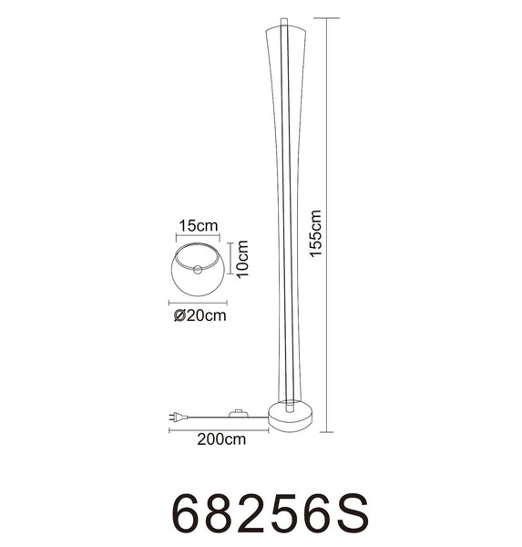 Globo LED Stehleuchte Malinda 48W CCT warm-/neutral-/tageslichtweiss Anthrazit matt klar mit Luftblasen Metall 155cm