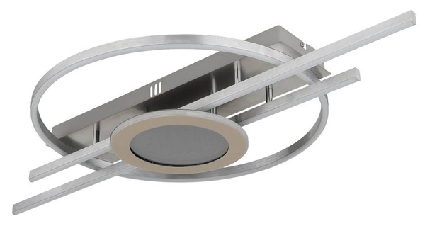 Globo LED Deckenleuchte Donte 40W warmweiss Silberfarben matt gebürstet Metall Aluminium 95x50cm