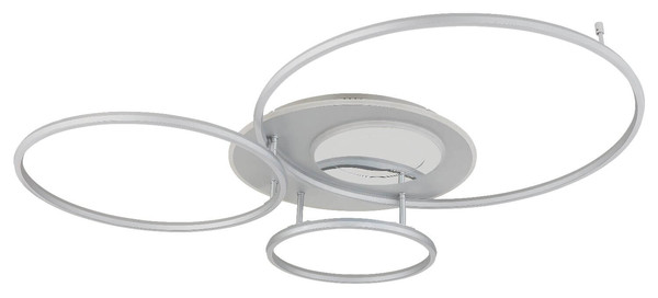 Globo LED Deckenleuchte Johnson 60W dimmbar Fernbedienung CCT warm-/tageslichtweiss Silberfarben gebürstet Metall Aluminium 3D-Effekt 117x86cm
