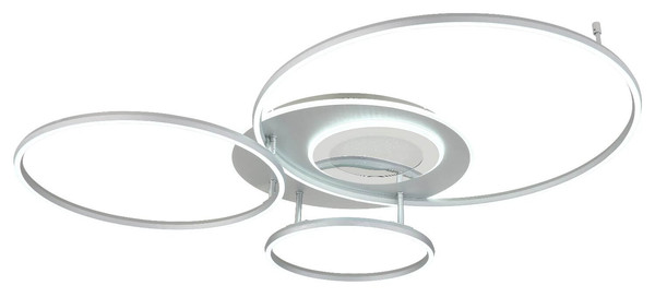 Globo LED Deckenleuchte Johnson 60W dimmbar Fernbedienung CCT warm-/tageslichtweiss Silberfarben gebürstet Metall Aluminium 3D-Effekt 117x86cm