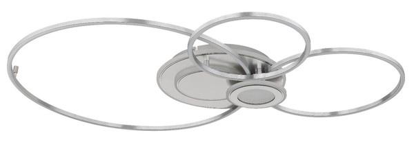 Globo LED Deckenleuchte Beltran 36W dimmbar Fernbedienung CCT warm-/tageslichtweiss Silberfarben matt gebürstet Metall Aluminium 103,5x65cm