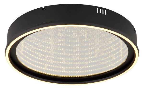 Globo LED Deckenleuchte Mirrora 40W dimmbar Fernbedienung CCT warm-/tageslichtweiss Schwarz matt verspiegelt 3D Effekt Metall Glas Ø51,5cm