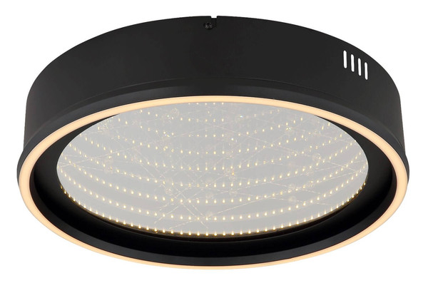Globo LED Deckenleuchte Mirrora 24W dimmbar Fernbedienung CCT warm-/tageslichtweiss Schwarz matt verspiegelt 3D Effekt Metall Glas Ø40cm