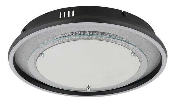 Globo LED Deckenleuchte Mirrora 24W CCT warm-/neutral-/tageslichtweiss Schwarz matt verspiegelt 3D Effekt Aluminium Glas Ø40cm