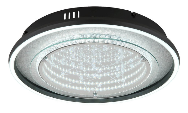 Globo LED Deckenleuchte Mirrora 24W CCT warm-/neutral-/tageslichtweiss Schwarz matt verspiegelt 3D Effekt Aluminium Glas Ø40cm