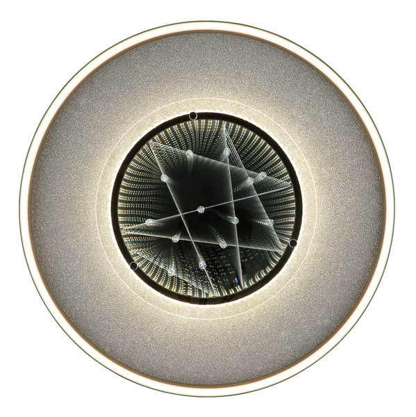 Globo LED Deckenleuchte Mirrora 40W CCT warm-/neutral-/tageslichtweiss Schwarz matt verspiegelt 3D Effekt Aluminium Glas Ø51,5cm