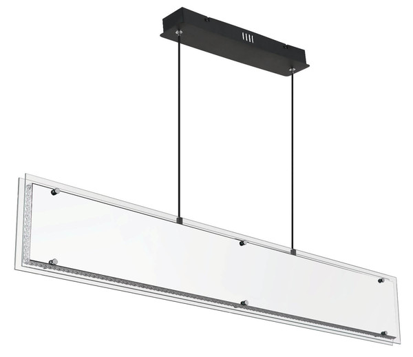 Globo LED Pendelleuchte Mirrora 40W dimmbar Fernbedienung CCT warm-/tageslichtweiss Schwarz matt verspiegelt 3D Effekt Metall Glas 120x113cm