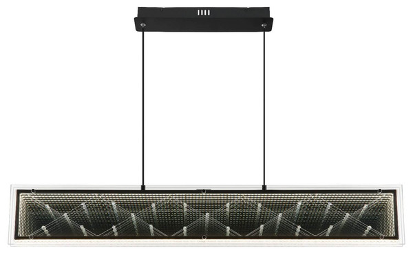 Globo LED Pendelleuchte Mirrora 40W dimmbar Fernbedienung CCT warm-/tageslichtweiss Schwarz matt verspiegelt 3D Effekt Metall Glas 120x113cm