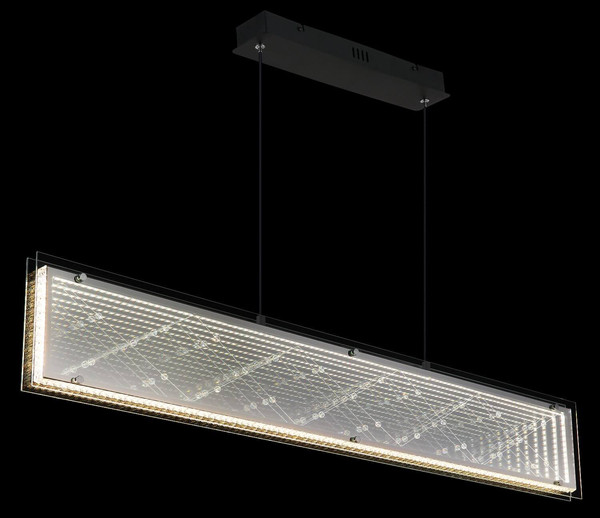 Globo LED Pendelleuchte Mirrora 40W dimmbar Fernbedienung CCT warm-/tageslichtweiss Schwarz matt verspiegelt 3D Effekt Metall Glas 120x113cm