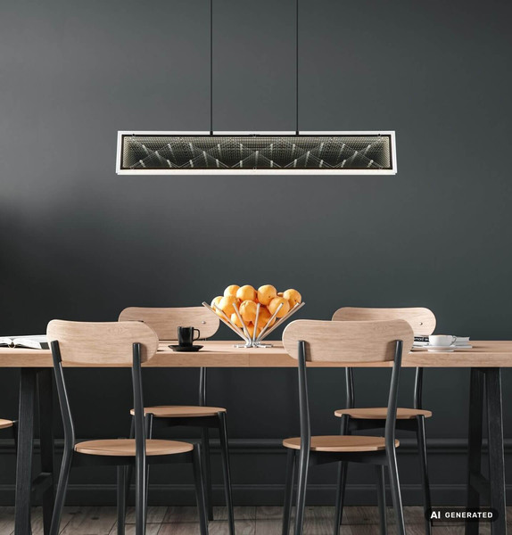 Globo LED Pendelleuchte Mirrora 40W dimmbar Fernbedienung CCT warm-/tageslichtweiss Schwarz matt verspiegelt 3D Effekt Metall Glas 120x113cm