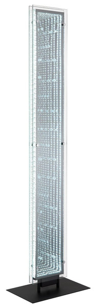 Globo LED Stehleuchte Mirrora 45W dimmbar Fernbedienung CCT warm-/tageslichtweiss Schwarz matt verspiegelt 3D Effekt Metall Glas 117cm