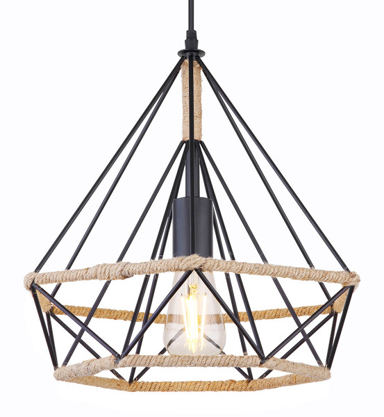 Globo Ulleu E27 Hängeleuchte 60W Schwarz, Metall Ø38cm 69029