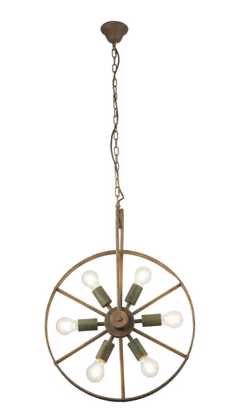 Globo Tonu E27 Hängeleuchte 6-fach 60W Grün, Metall 133cm 69052-6