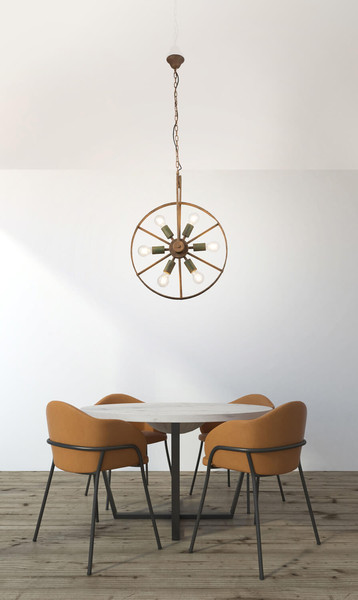 Globo Tonu E27 Hängeleuchte 6-fach 60W Grün, Metall 133cm 69052-6