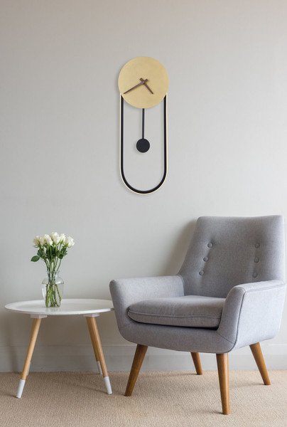 Globo Sussy LED Wanduhr 16W Warmweiß Goldfarben, Metall 58cm 78282