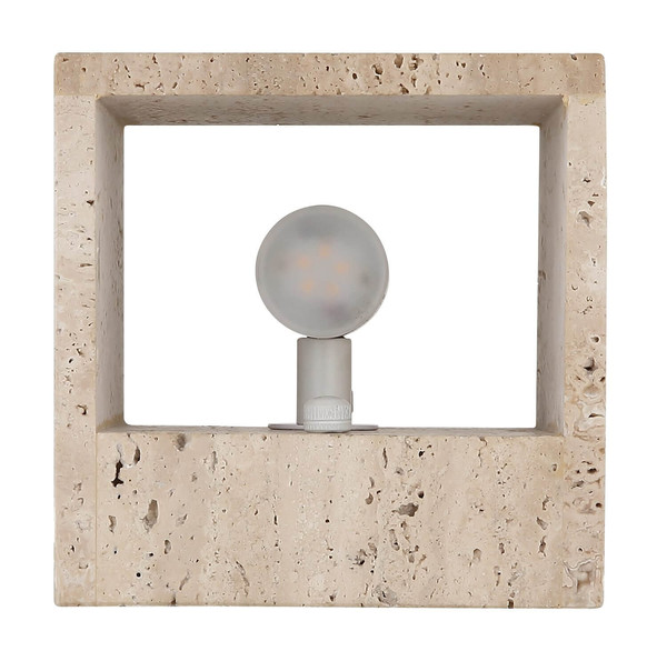 Globo LED Wandleuchte Rojas 6W warmweiss Weiß matt Metall Travertine Stein 12x12cm