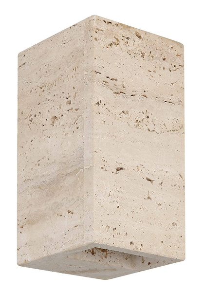 Globo LED Wandleuchte Rojas 6W warmweiss Weiß matt Metall Travertine Stein 16x8cm