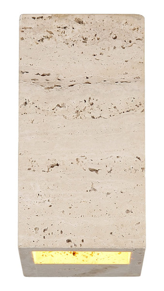 Globo LED Wandleuchte Rojas 6W warmweiss Weiß matt Metall Travertine Stein 16x8cm