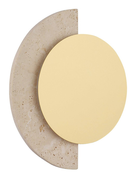 Globo LED Wandleuchte Rojas 14W warmweiss Weiß matt Metall Travertine Stein 30x27,5cm