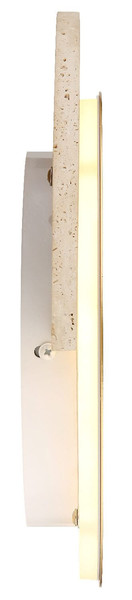 Globo LED Wandleuchte Rojas 14W warmweiss Weiß matt Metall Travertine Stein 30x27,5cm