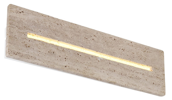 Globo LED Wandleuchte Rojas 17W warmweiss Weiß matt Metall Travertine Stein 40x11cm