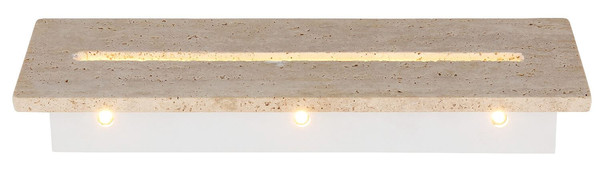Globo LED Wandleuchte Rojas 17W warmweiss Weiß matt Metall Travertine Stein 40x11cm