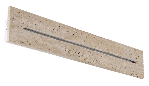 Globo LED Wandleuchte Rojas 21W warmweiss Weiß matt Metall Travertine Stein 60x11cm