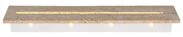 Globo LED Wandleuchte Rojas 21W warmweiss Weiß matt Metall Travertine Stein 60x11cm