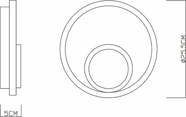 Globo LED Wandleuchte Villa 16W warmweiss grau Metall Ø25,5cm