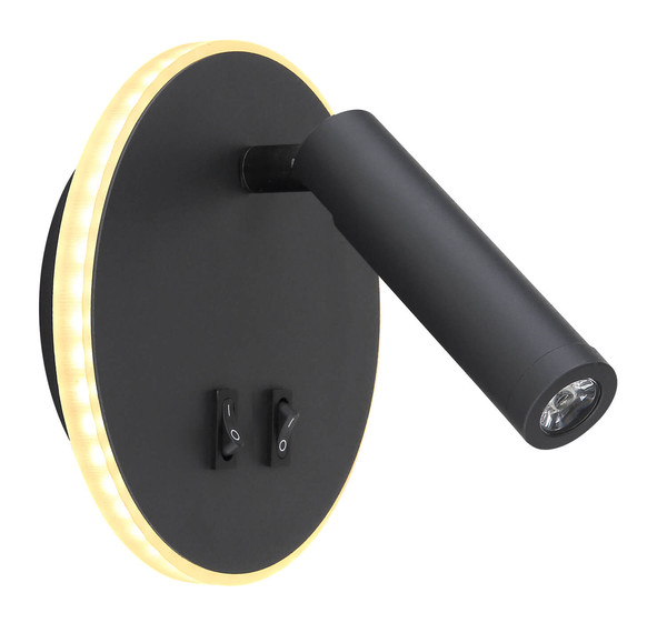 Globo Many LED Wandleuchte 6W Warmweiß Schwarz, Metall Ø14,6cm 78405S