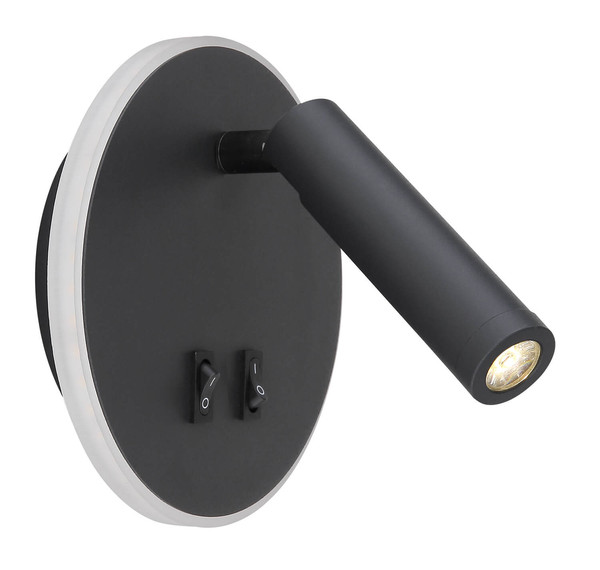 Globo Many LED Wandleuchte 6W Warmweiß Schwarz, Metall Ø14,6cm 78405S