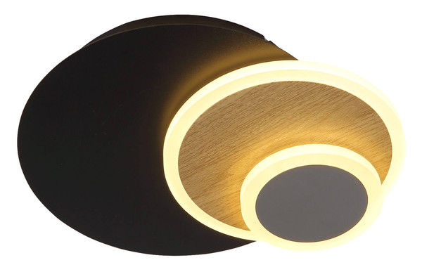 Globo LED Wandleuchte Odonell 20W warmweiss Schwarz matt Metall 30x23cm
