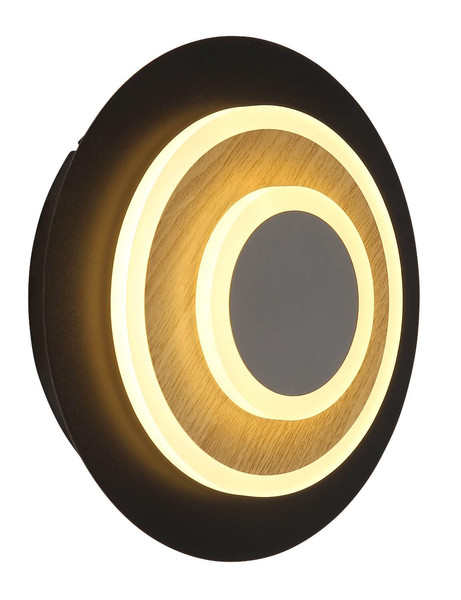 Globo LED Wandleuchte Odonell 20W warmweiss Schwarz matt Metall 30x23cm