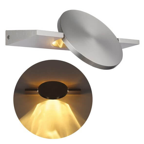 Globo LED Wandleuchte Jasper 3W warmweiss Nickel matt Metall Aluminium 28x15cm