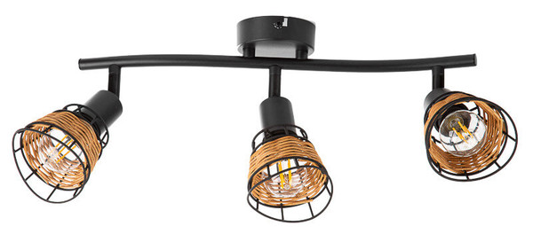 Globo Esra E14 Strahler 3-fach 25W Schwarz Matt, Metall Ø8,5cm 81340308