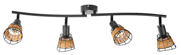 Globo Esra E14 Strahler 4-fach 25W Schwarz Matt, Metall Ø8,5cm 81340408